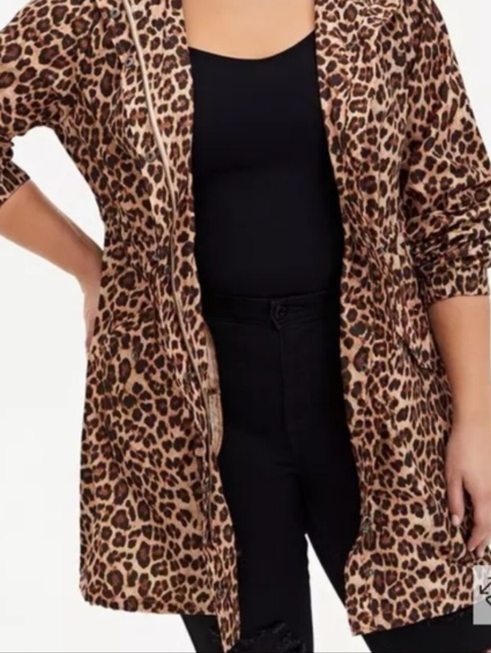 Torrid Hooded Lightweight Leopard Anorak Raincoat Size 2X - Picture 2 of 14